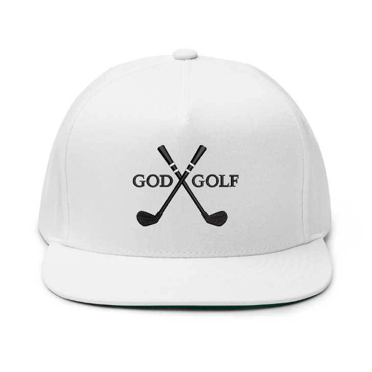 Original Golfers Co Golf God Hat White with Black Graphics